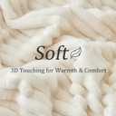 BEDELITE Fleece Throw Blanket for Couch - 300GSM Soft & Warm Fluffy Cream White Blanket, Decorative and Giftable Striped Blankets for Women, Men, 50"x60"