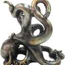 Pacific Giftware Rustic Silver Octopus Wine Holder 7.5 Inch Tall Tabletop Bar Counter Decorative Sculpture, 8.25 x 6.75 x 7.5 inches