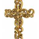 Comfy Hour 12" Gold Cross for Wall Decor, Rustic Antique Style Religious Plaque, Artisan Finished Vintage Victorian Wall Art for Home Sanctuary, Resin Sculpture