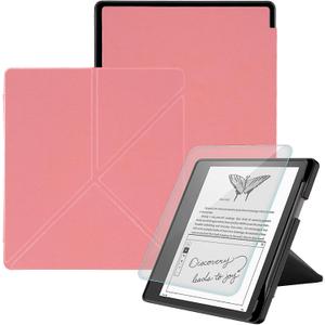 Stand Case Compatible with Kindle Scirbe, Includes a Screen Protector, Premium PU Leather Cover with Auto Sleep/Wake for 10.2 Inch Kindle Scribe (2022/2024 Release), Pink (One Size)