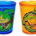 Teenage Mutant Ninja Turtles Cowabunga 1.5-Ounce Plastic Freeze Gel Mini Cups, Set of 4 | Insulated Cooling Drinkware Chiller
