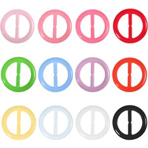 12 Pcs Scarf Clip, Colorful Shirt Ties Clips for Women Round T Shirt Ties Rings Stylish Resin Scarf Ring Clip Bulk Clothes Corner Knotted Waist Buckle for Women's Clothing Accessories