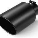 Exhaust Tip 5" Inlet 8" Outlet 15" Long, High Performance Stainless Steel, Peel-Resistant Black Powder Coated, Rolled Angle Cut, Bolt-On Diesel Tail Pipe, Universal for Car Truck