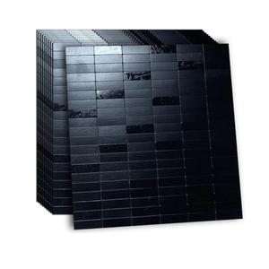 XUANINY Peel and Stick Tile Backsplash Self- Adhesive Wall Tiles Aluminum Mosaic Sticker for Kitchen (11.33"x11.85" Per Sheet, Pack of 10 pcs) (Black Brushed 10)