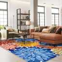 Outdoor Rug Waterproof, Washable Patio Rug for Deck, 9x12, Multicolored