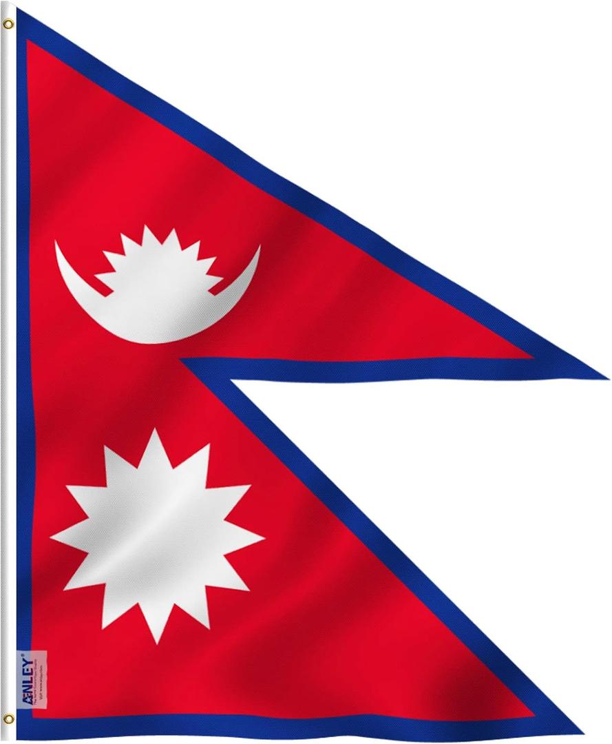 Anley Fly Breeze 2x3 Foot Nepal Flag - Vivid Color and Fade Proof - Canvas Header and Double Stitched - Nepalese Flags Polyester with Brass Grommets 2 X 3 Ft