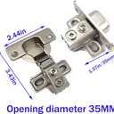 Two-Piece 90-Degree Cabinet Door Hinge 180-Degree Swing Surface-Mounted 90-Degree Short-Arm Hinge Ideal for Frequently Opened Cabinet and Bookcase Doors