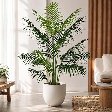 5ft Artificial Palm Tree – Realistic Fake Palm Tree Decor for Indoor & Outdoor – Large Tropical Faux Palm Tree, Low Maintenance Artificial Indoor Plant, Fake Palm for Home, Office & Patio