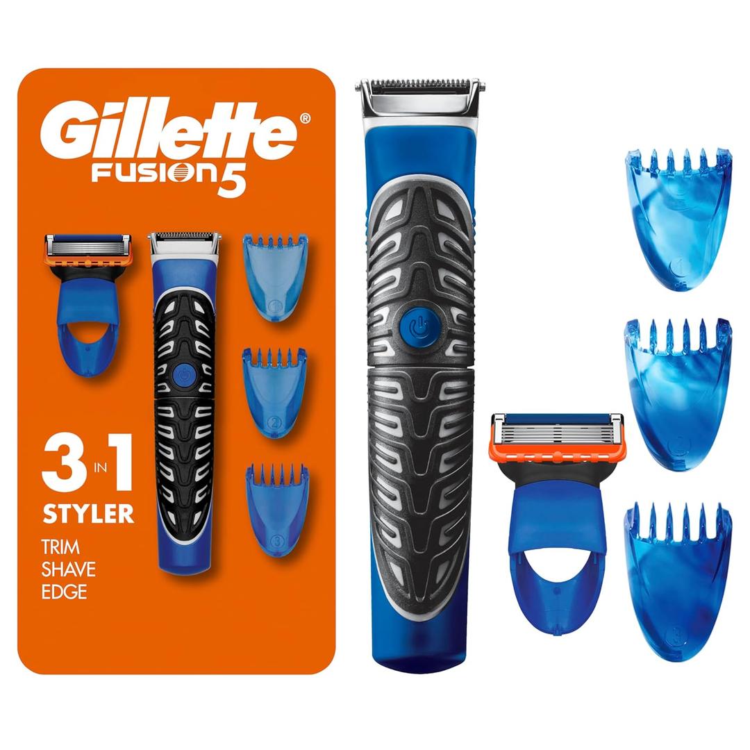 Gillette Styler: Beard Trimmer, Men's Razor & Edger, All Purpose Styler, All-in-one Tool, Shave, Trim & Edge, Waterproof, Fusion Razors for Men / Styler, with 3 Comb Attachments