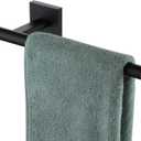 KOKOSIRI Towel Bar Matte Black Bathroom Hardware Hand Towel Rails Wall Mounted Kitchen Toilet Cabinet Paper Holder, Stainless Steel B3008BK (1 Pack)