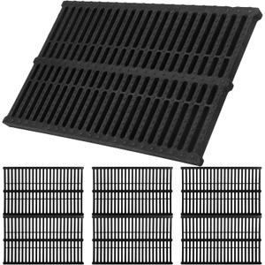 6 Pack Polymer Plastic Channel Drain Grate 19.7 x 11.8 x 1 in Durable Trench Drain Cover,Total Length 118 in Sewer Grates,Outdoor Drainage Grates for Yard Fence,Farm,houseside