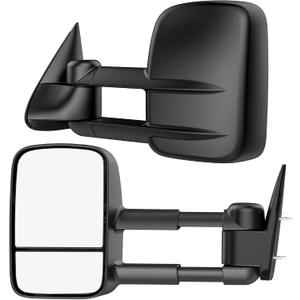Tow Mirrors Compatible with 1988-1998 Chevy GMC C/K 1500 2500 3500, Manual Folding Extended Trailer Towing Side Mirrors, WMTM-0064