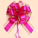 6 Piece Large Pull Bow,Rose Red Drawstring Bow for Gift Wrap,6 inch,Christmas Gifts,Basket and Wedding Decoration,Holiday and Birthday Gift Wrap Bows (Rose red)