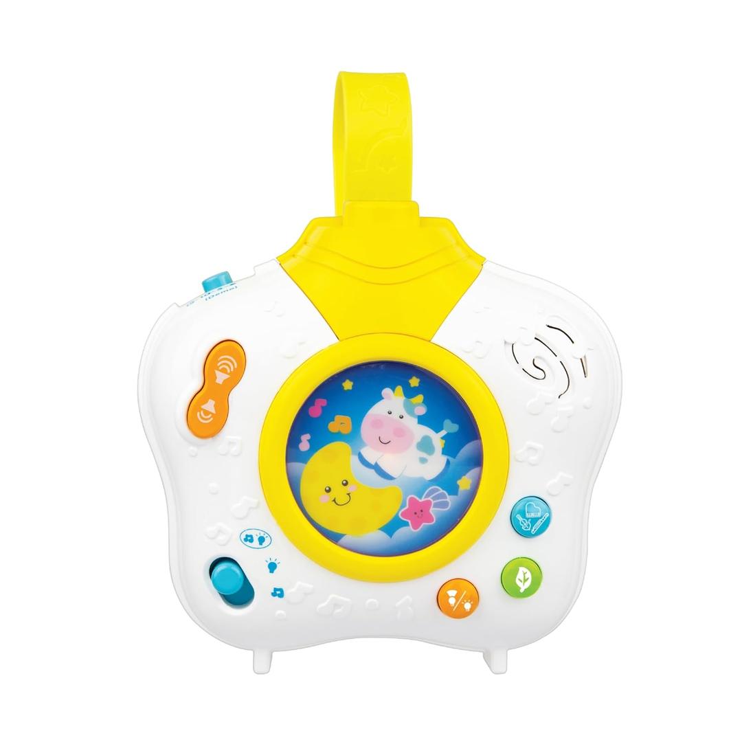 winfun Babys Dreamland Soothing Projector  Rotating Lights, Nature Sounds, Lullabies & Sleep Timer, Crib or Tabletop Use, Calming Night Light for Newborns & Infants  Batteries Included