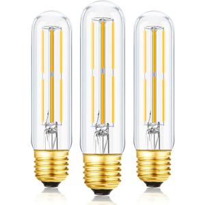 T10 Led Bulb,Dimmable 6W Led Tubular Bulbs, Soft White 3000K, 60 Watt Incandescent Bulb Equivalent, 3000K Soft White, Clear Glass, E26 Base Lamp Bulb, for Cabinet Display Cabinet etc,3 Pack.