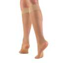 Truform Sheer Compression Stockings, 8-15 mmHg, Women's Knee High Length, 20 Denier, Beige, Large