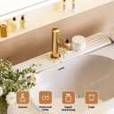 2 x Faucet Mat for Kitchen Sink,Super Absorbent Diatomite faucet mat, Quick Drying Stone Sink Tray, Faucet Splash Guard for Kitchen,Bathroom Counter (White, 30"4")