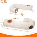Cat Tunnel, 2-Way Collapsible Cat Tube with Interactive Peek-A-Boo Hole, Toy Ball, and Rope Ideal for Indoor Cats, Kittens, and Rabbits, Beige