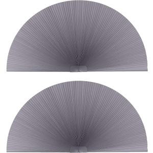 SEEYE Arch Window Blackout Shades, Pleated Fabric Blinds (Radius: 24'') Half Circle Cellular Cordless Semicircular Blinds with No Tools, Half-Round Shade Easy to Cut and Install, 2-Pack