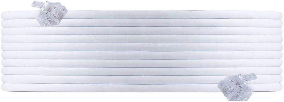 Power Gear Telephone Line Cord, 25 Feet, Phone Cord, Modular Jack Ends, Works for Phone, Modem or Fax Machine, for Use in Home or Office, White, 76119,  AllExtreme USB and Micro USB Data Cable with 2 in 1 Dual Connector for Android,Green