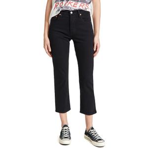 Levi's Women's Premium 501 Crop Jeans, Black Sprout, 27