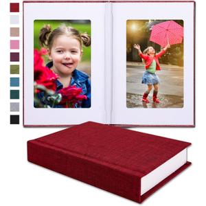 Small 4x6 Photo Album with Writing Space Holds 30 Photos Ideal for Wedding Theme-Album and Baby Photo Album (Red)