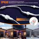 1.64FT Y-Splitter Permanent Outdoor Lights Extension Cable for GOVEE,Y-Shaped IP68 Waterproof Extension Cord with 3Pin Plug,Suitable with Govee H705A H705B H705C H706A H706B (1 MALE to 2 FEMALE)