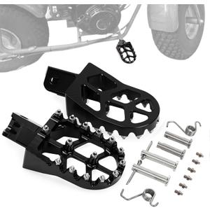 XINGWU Dirt Bike Footpegs Wide Foot Pedals CNC for CRF50 CRF70 CRF110 XR50 XR70 XR110 SSR CT200U KAYO SDG Pit Bike 50cc 70cc 80cc 90cc 100cc 110cc 125cc 150cc Mini Bike Foot Pegs Footrest Black