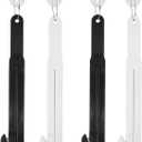 4pcs Food Bag Opener, Plastic Bag Cutter Pouch Squeezer with Stainless Steel Blade, Easy Hanging Chain & Suction Cup for Kitchen Home Restaurant Use (Black, White)