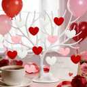 CCINEE 15PCS Valentines Heart Hanging Knit Ornaments, Red Pink White Valentines Crochet Bowl Vase Filler for Valentine's Day Mother's Day Decor