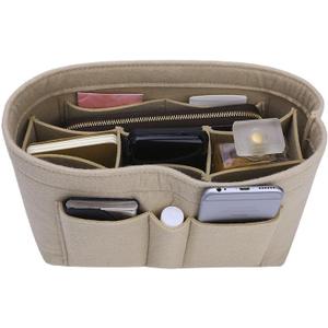 ZTUJO Purse Organizer Insert, Felt Bag Organizer For Handbag Purse Organizer,13 Colors, 6 Size (Small, Beige)
