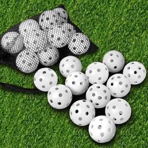 Practice Golf Balls Limited Flight Golf Balls 40mm Hollow Plastic Golf Training Balls Colored Airflow Golf Balls for Swing Practice Driving Range Home Use Indoor