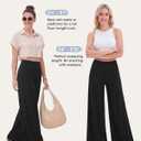 ZOOSIXX Wide Leg Palazzo Pants for Women - High Waist Casual Beach Lounge Pants Loose Flowy Pants Stretchy Trousers (Black, L)