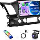 8 Core 4G+64G CarPlay Radio for Honda Civic 2006-2011, Rimoody Android 13 Car Stereo GPS 4G-WiFi Android Auto Mirror Link 10.1 Inch Touchscreen Bluetooth FM/RDS DSP-36 59-UI Themes AHD Backup Camera
