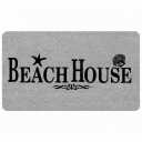 Beach House Door Mat Decor, Coastal Welcome Rug Outdoor Front Porch 17x30 inch