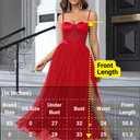 ChiaoLezhee Womens Sexy Maxi Corset Dress, Cocktail Prom Wedding Guest, Bridesmaid Formal Dresses for Women, Birthday Outfits, Red, Large