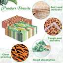 120Pcs Jungle Safari Wild Animal Party Supplies Disposable Jungle Zoo Animal Print Tropical Paper Napkins for Birthday Party, Baby Shower and Safari Theme Decorations, 6 Style