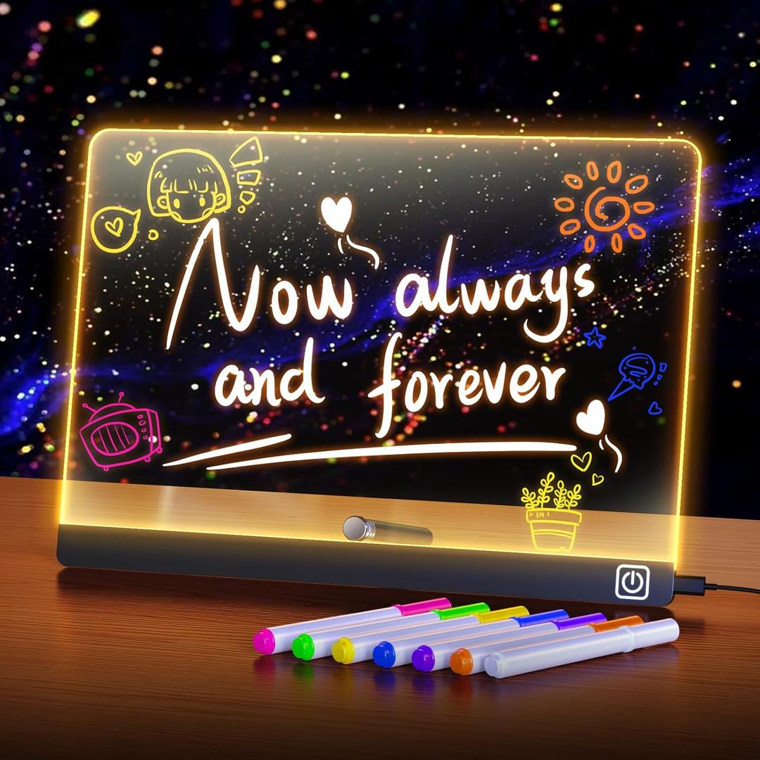 cosmody lumiboard led Drawing Board Message Board with Lights for led Note Board (11.8 * 7.9 inches) Lighted Drawing Board for Kids Gift