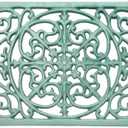 Sumnacon Cast Iron Trivet,9.6 x 6.3 Inch Metal Trivets with Rubber Feets,Heat Resistant Iron Trivets for Hot Dish Pot Pan Plate Teapot,Rustic Trivet Cast Iron for Kitchen Cooktop Dining Table, Green