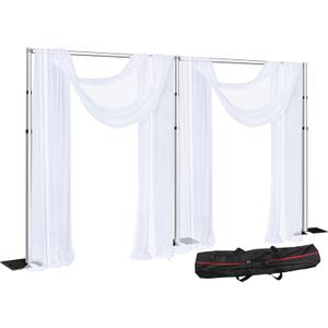 SLOW DOLPHIN 20 x 10ft Pipe and Drap Photo Studio Backdrop Stand Kit, Heavy Duty Adjustable Frame Backdrop Stand with Carry Bag for Event, Birthday Party, displays and Wedding Decoration.