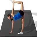 UMINEUX Large Yoga Mat for Men and Women 1/4 & 2/5 Inch Extra Thick TPE Fitness Mat for Home Gym Workout, Non-Slip, Eco Friendly Exercise Mat for Yoga, Pilates, Stretching, Meditation (Black & Glacier Gray)