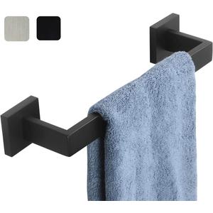 12 Inch Towel Bar for Bathrooms 12/16/24/28/32/36 Inch Stainless Steel 304 Matte Black Towel Holder Modern Square Towel Rod Rustproof Wall Mount (Matte Black, 12 Inch)