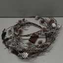 LITBLOOM Lighted Flocked Garland with Pine Cone Battery Operated and USB Plug in, Twig Garland Lights with Timer 6FT 120 LED Lights for Fireplace Mantle Table Christmas Decoration