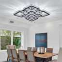 FRIXCHUR 20Crystal Chandelier Square Led Crystal Flush Mount Ceiling Light 8 Lights Modern Crystal Ceiling Pendant Light Led Crystal Chandelier for Living Room Bedroom Cool White 6500K
