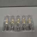 Ascher E12 Candelabra LED Light Bulbs 60 Watt Equivalent, Daylight White 5000K, Non-Dimmable, 550 Lumen, Clear LED Filament Candle Bulbs, Pack of 5