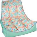 Big Joe Captain's Float No Inflation Needed Pool Lounger, Sweet Shells Peach Double Sided Mesh, Quick Draining Fabric, 3 feet