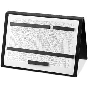 Flutesan 1 Pcs Black Knitting Pattern Holder, Fold up Cross Stitch Knitting Chart Keeper with 4 Pcs Replacement Magnets, Cross Stitch Accessories Supplies, Unfolded Size 16.7 x 10.6 Inch