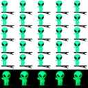 30 Pcs Mini Alien Glow in the Dark Hair Clips Alien Hairpins for Space Theme Party Funny Hair Clips Halloween Accessories for Rave Music Festival