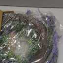 26" Purple Tulip and Lavender Wreath - Artificial Spring Summer Flower Wreath for Outside - Silk Lavender Floral Decor for Front Door, Farmhouse Cottagecore Wall Hanging