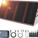 DOKIO 300W Portable Foldable Solar Panel Kit for 12V Battery Charging | Folds to 20 x 38 in and Weighs 15.3 lb; Includes Controller and Dual USB; for 12V Batteries, Power Stations and Camping